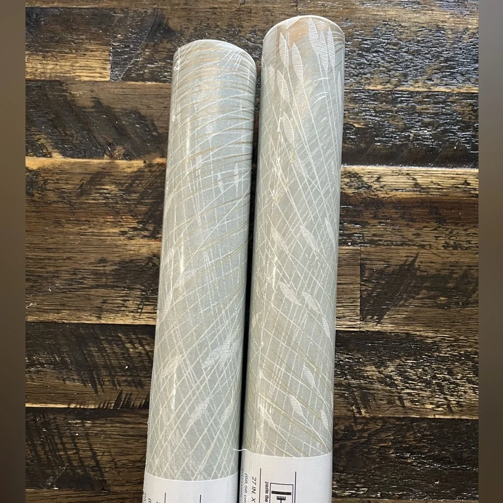 NWT YORK Wallpaper Non Woven 2 Double Rolls Papyrus Plume Sage Oi0682 Sealed